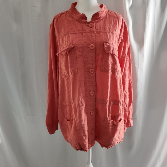 CJ Banks Jackets & Blazers - CJ Banks Coral Utility Jacket